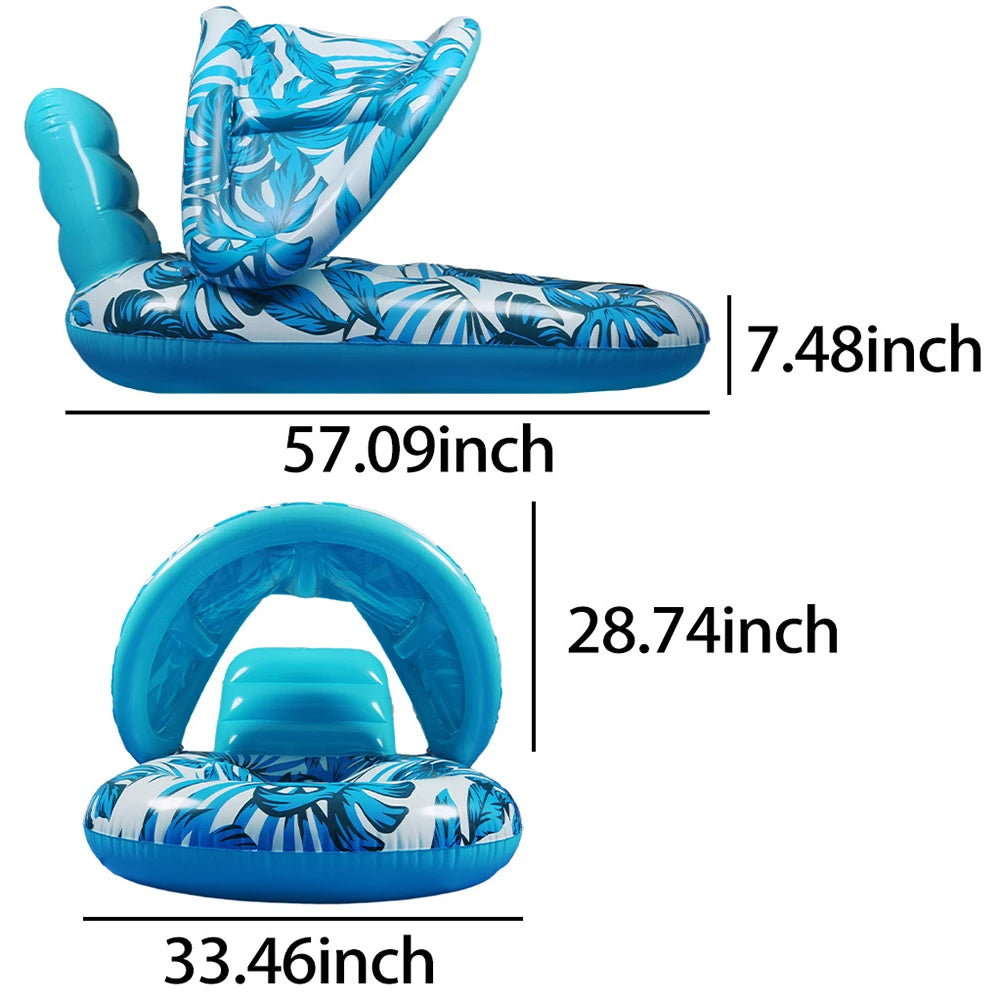 APWIKOGER Beach Folding Inflatable Floating Hammock With Sunshade