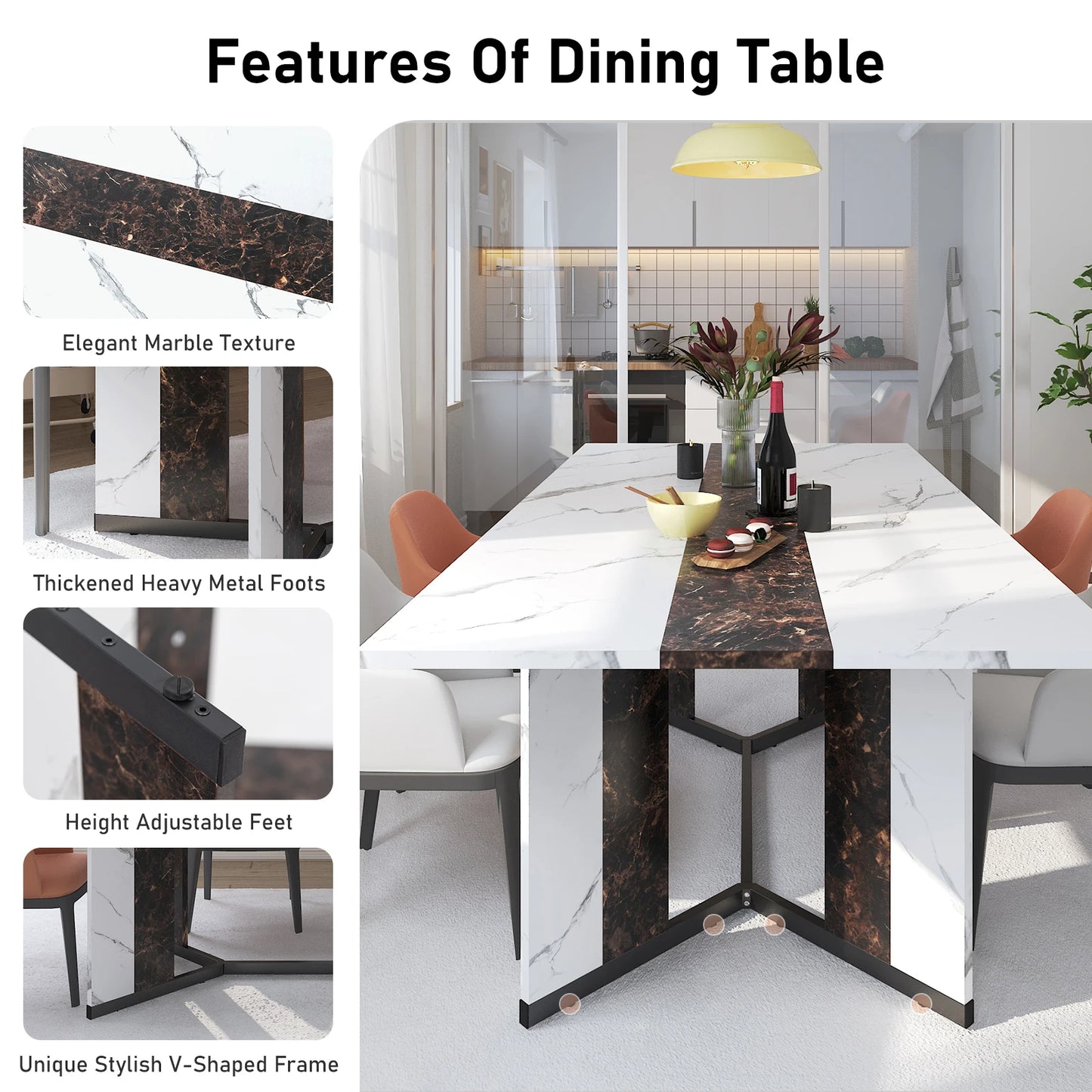QiaoShiRen Rectangular Dining Table For Eight People