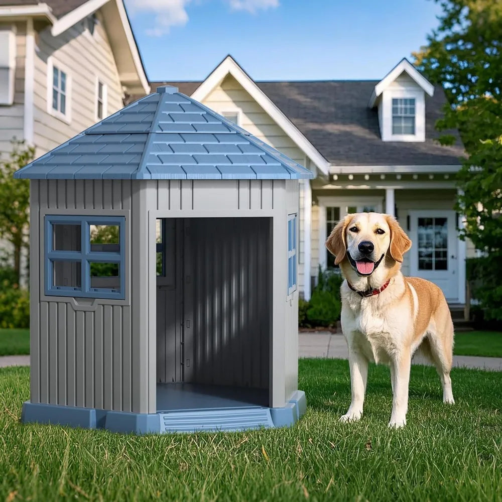 Durable Indoor Outdoor Dog House Shelter With Elevated Floor Kennel