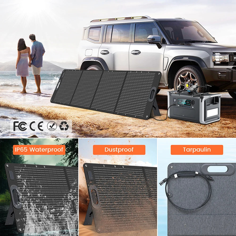 CTOLITY 200W Portable ETFE Solar Panel Foldable Camping Charger