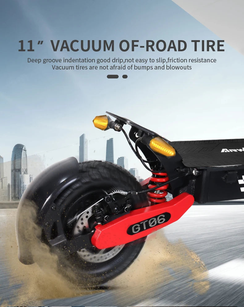 Arwibon GT06 1200W Foldable E-Scooter for Adults -Max Speed 25MPH, 48V 13AH/23.4AH, 11"Off-Road Tires | US Stock, Factory Direct