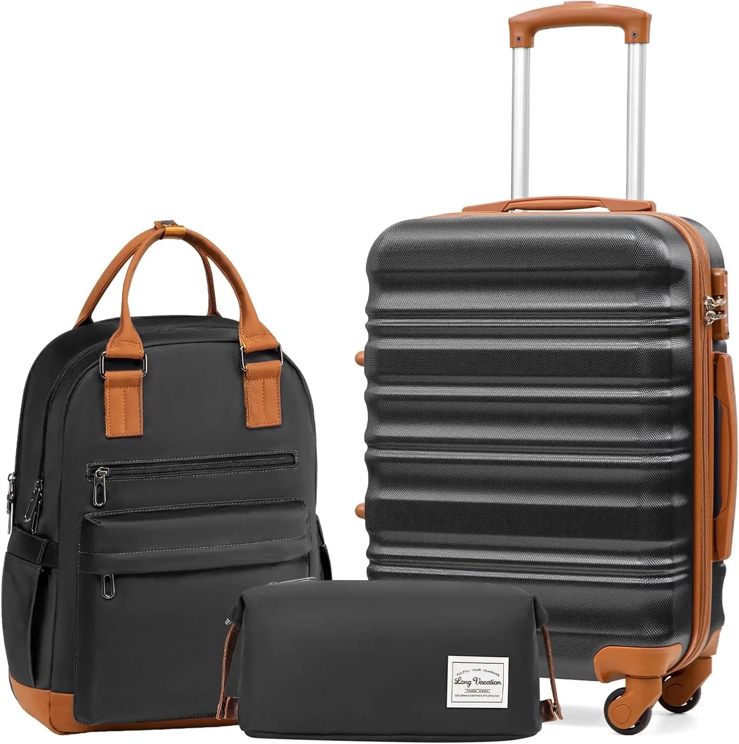 Carry On Luggage Set ABS PC Hardshell Zipper TSA Lock