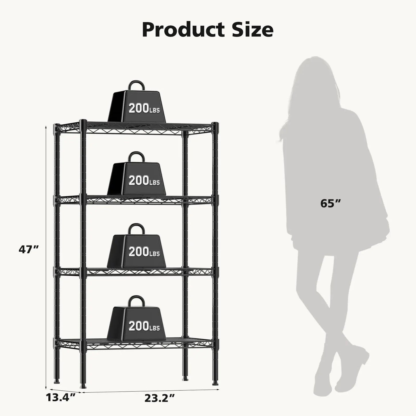 JHK Heavy Duty Metal Wire Storage Shelves Adjustable Living Room