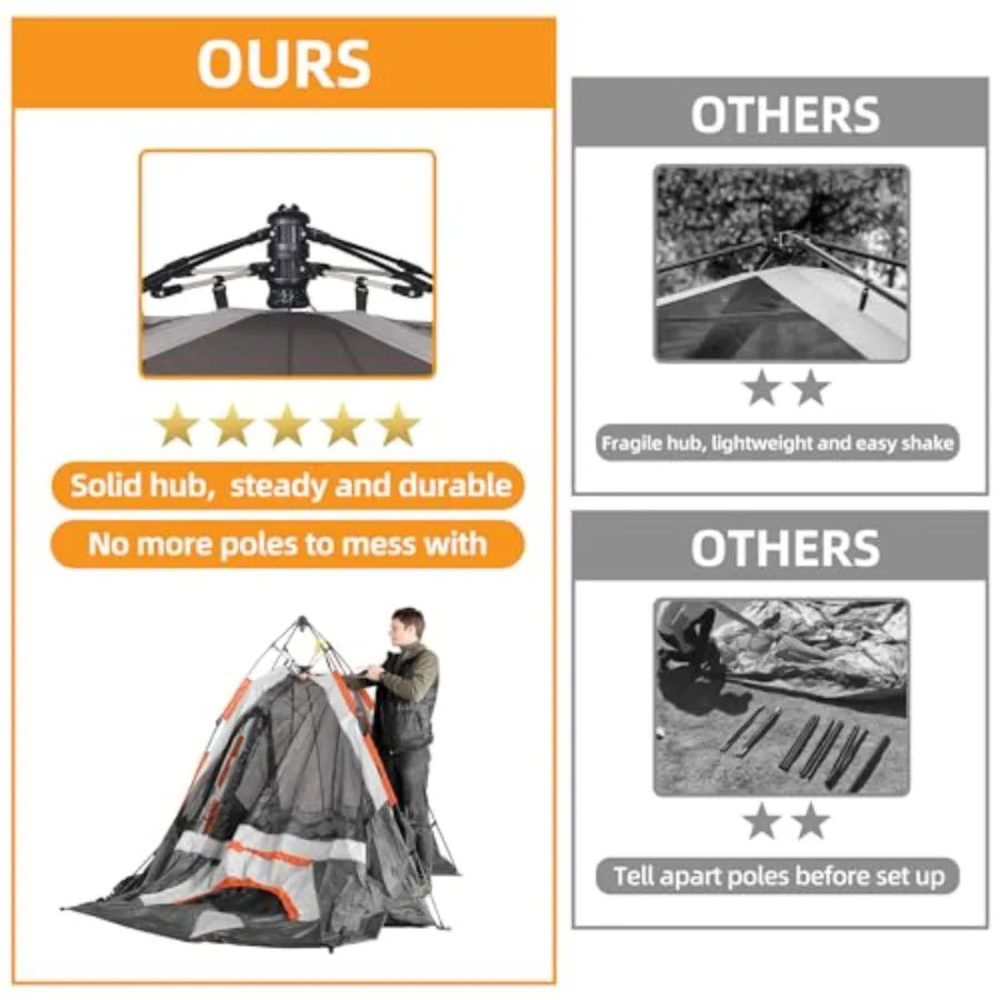 Family Camping Tent Quick Setup Instant Pop Up Dome