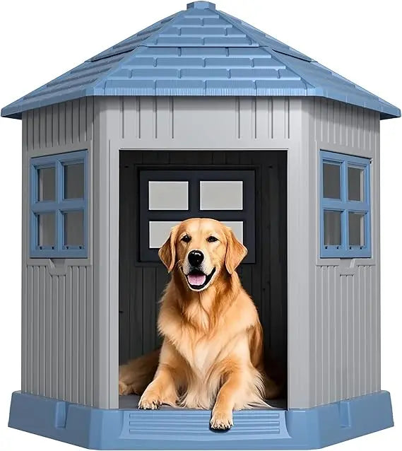 Durable Indoor Outdoor Dog House Shelter With Elevated Floor Kennel