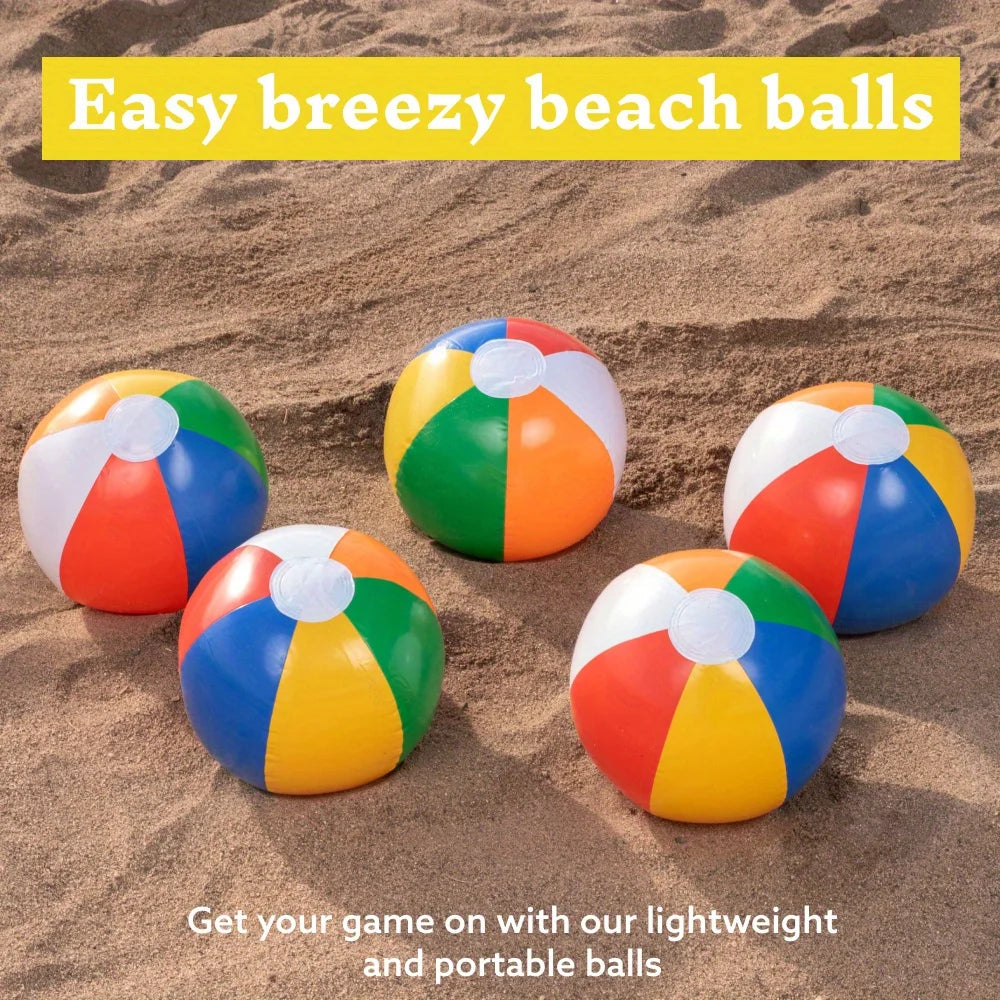Joyfy Rainbow Beach Balls 12 Pack Inflatable Pool Toys