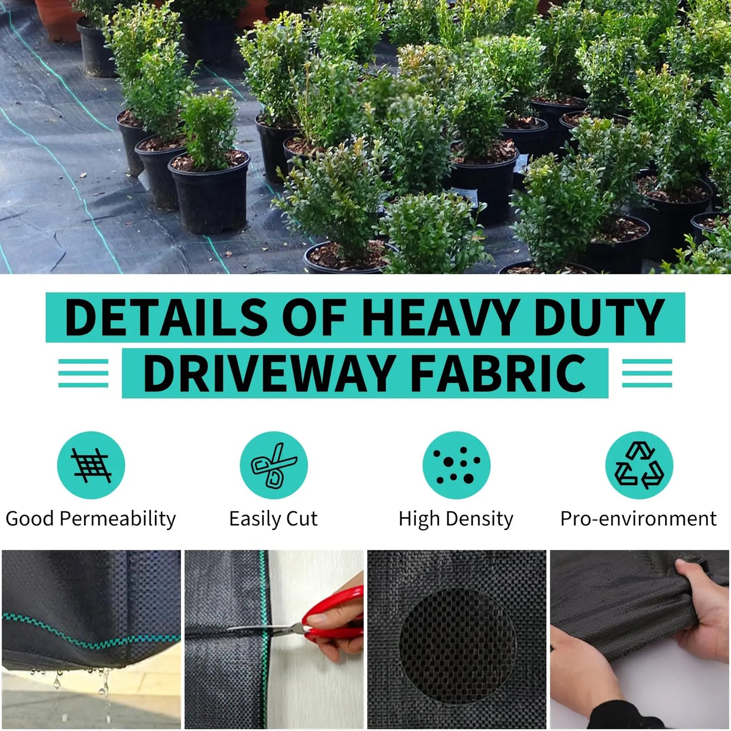 HiMIS Heavy Duty Weed Barrier Landscape Fabric Woven Garden Cloth For Greenhouse