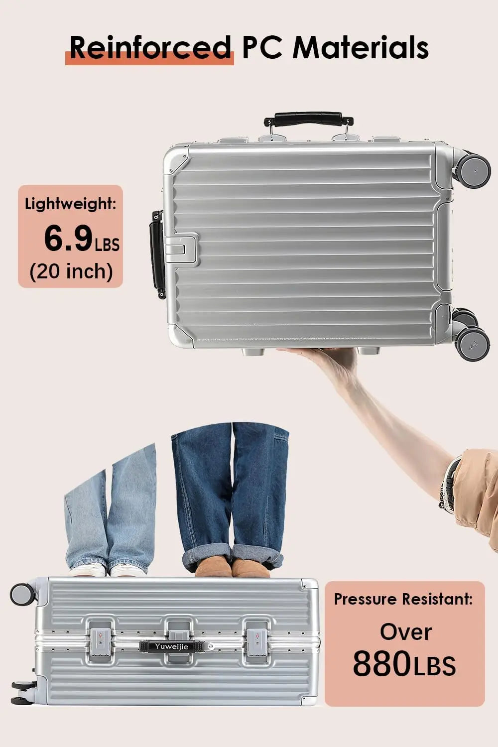 Carry On Luggage With Zipperless Design TSA Lock Airline Approved Spinner Wheels