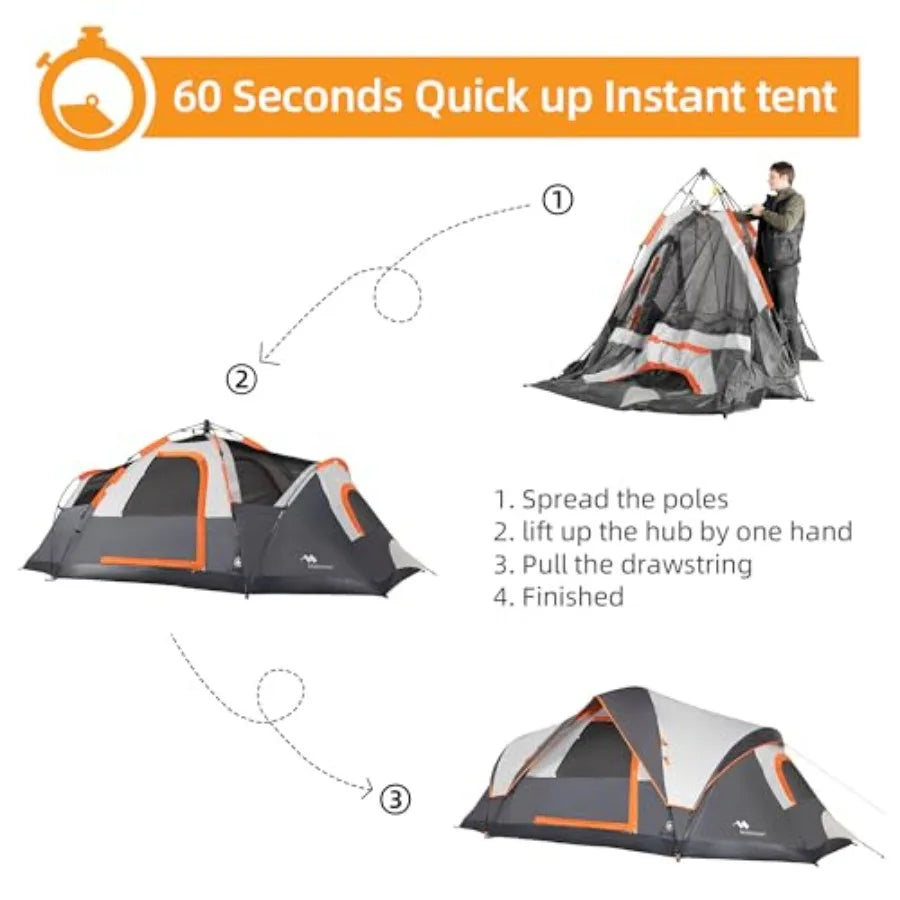 Family Camping Tent Quick Setup Instant Pop Up Dome