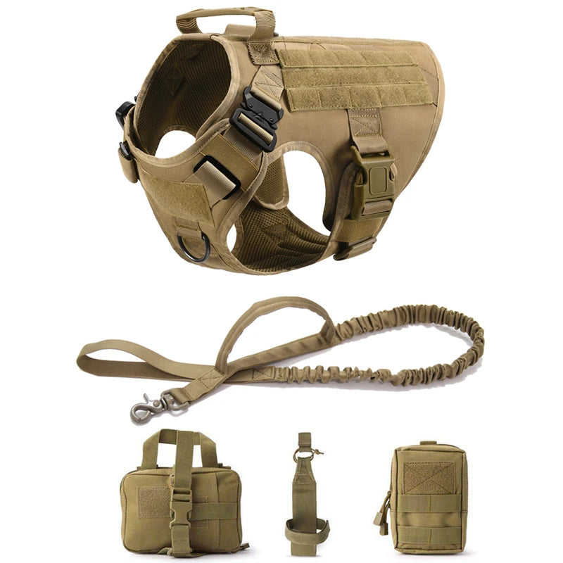 COOYOMOO Tactical Dog Harness And Leash Set For All Breeds