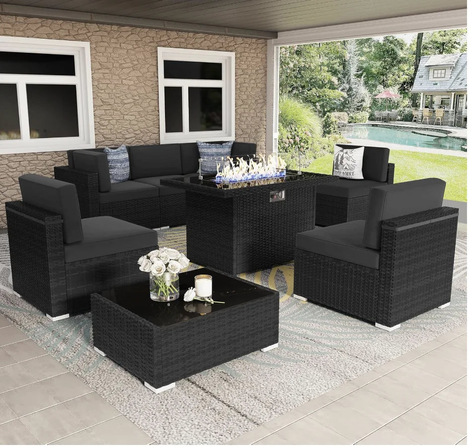 General Use Outdoor Furniture Propane Fire Pit Patio Set