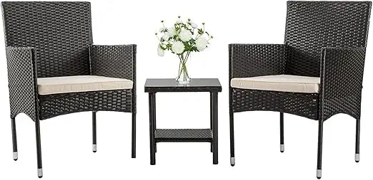 Patio Furniture Set 5 Pieces Outdoor Wicker Conversation Set