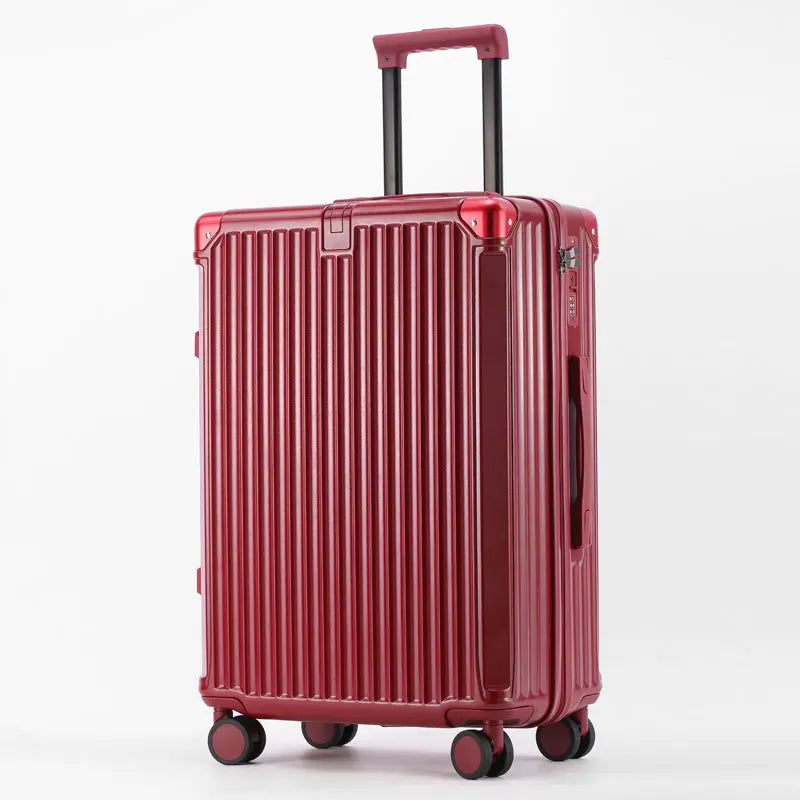 Zippered ABS PC Suitcase Luggage With Cup Holder And Wheels