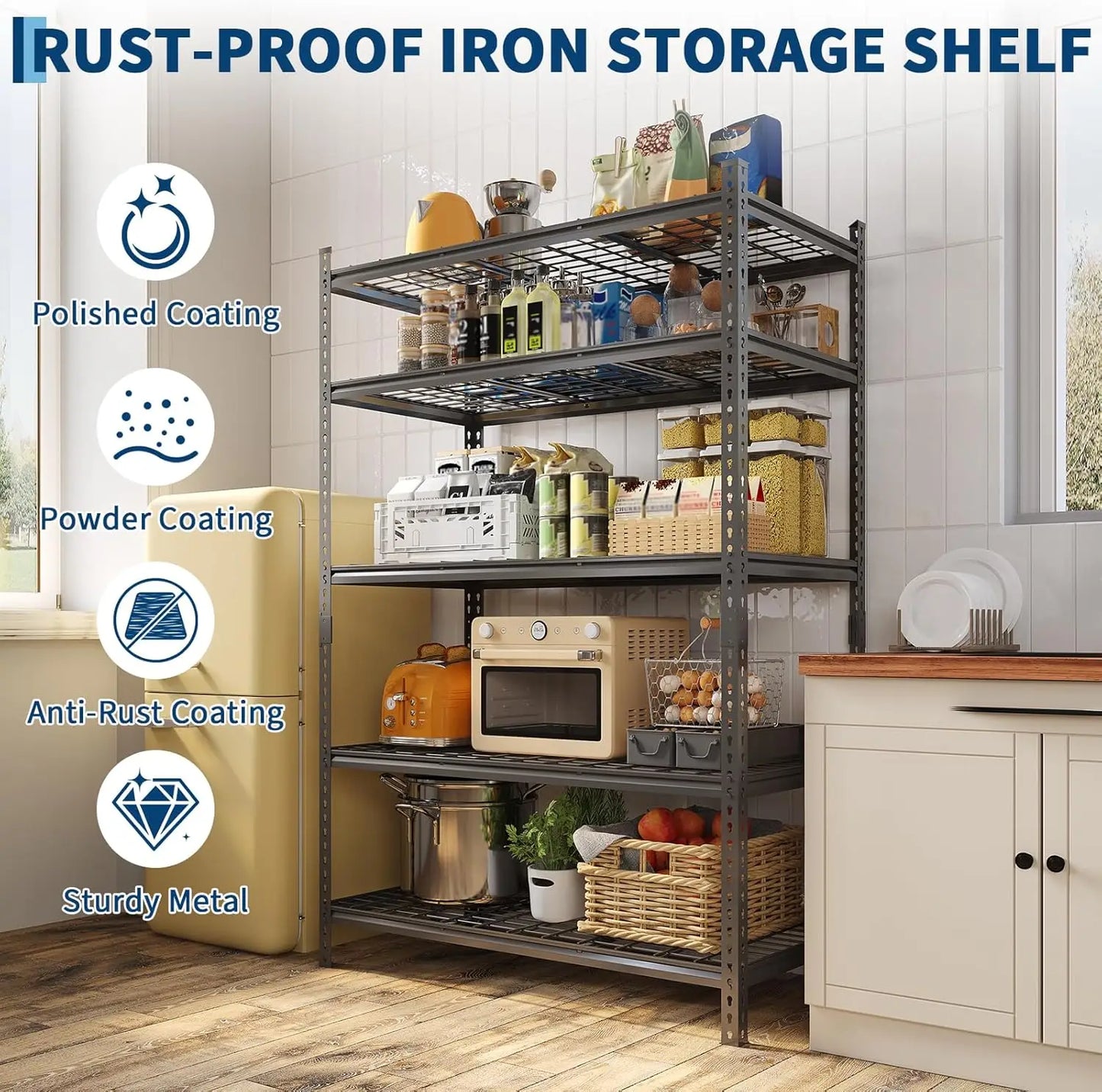 TWISTER.CK Heavy Duty Garage Shelving 2200 Lbs 5 Tier Adjustable Racks