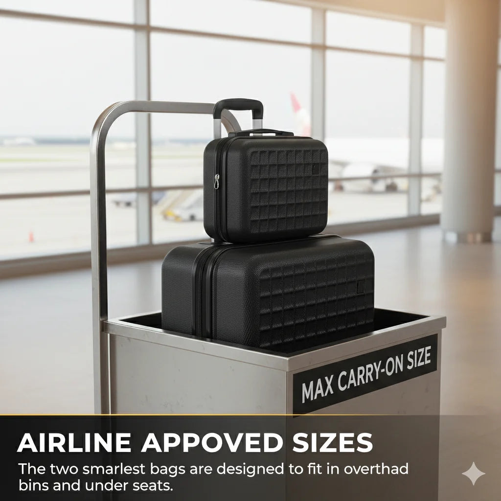NONECN 4-Piece ABS Hardside Spinner Luggage Set for Travel
