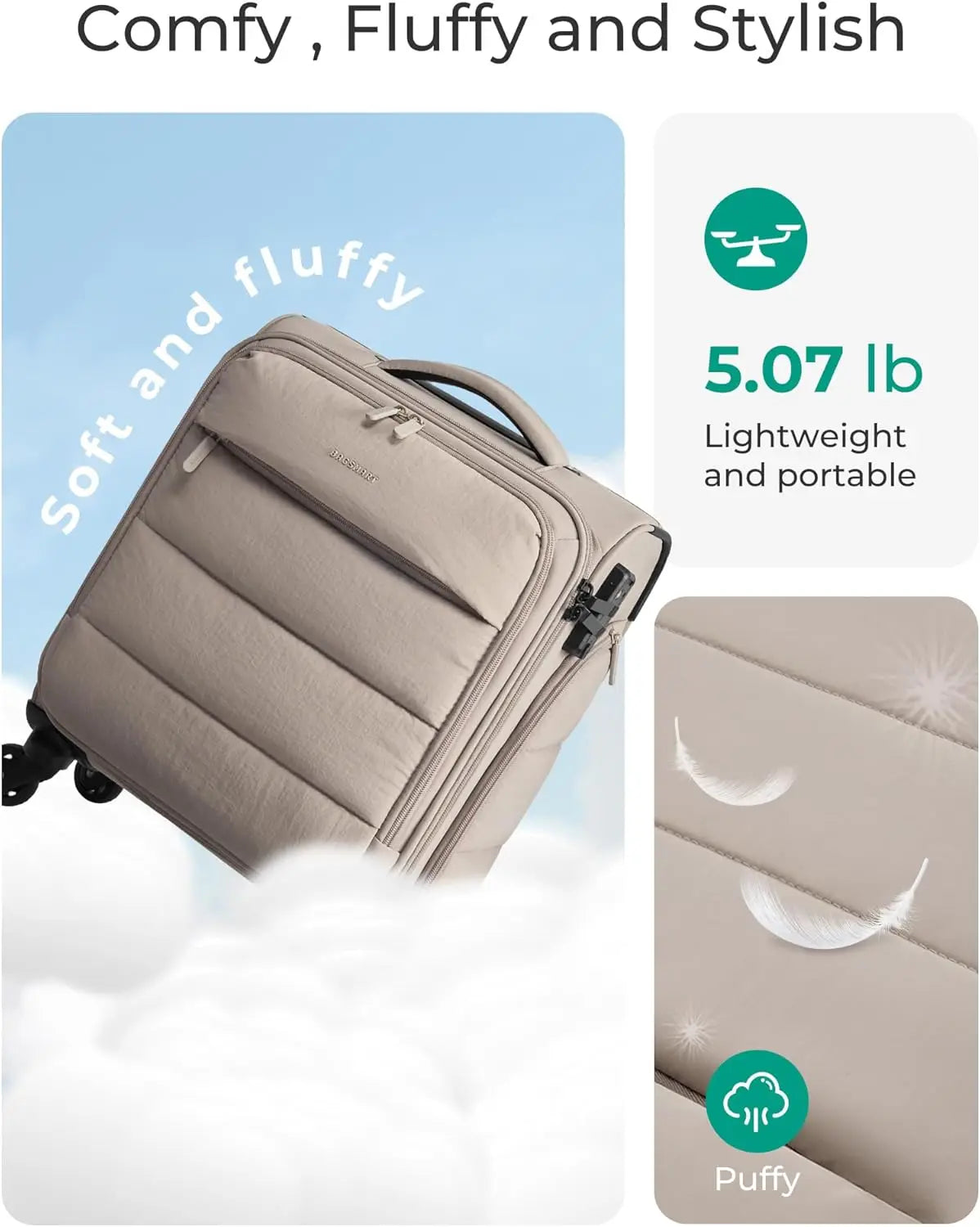 Lightweight Underseat Luggage With Wheels And Wet Dry Pockets