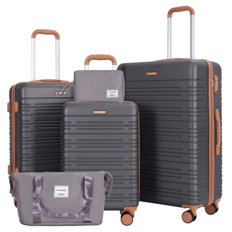 Amalodie Luggage Set 3 Piece ABS Spinner Wheels TSA Lock