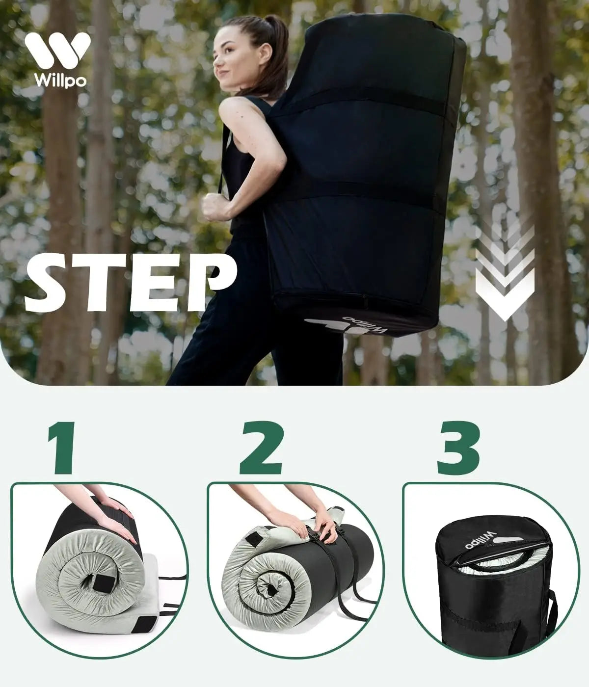 Memory Foam Camping Mattress With Travel Bag And Interchangeable Covers