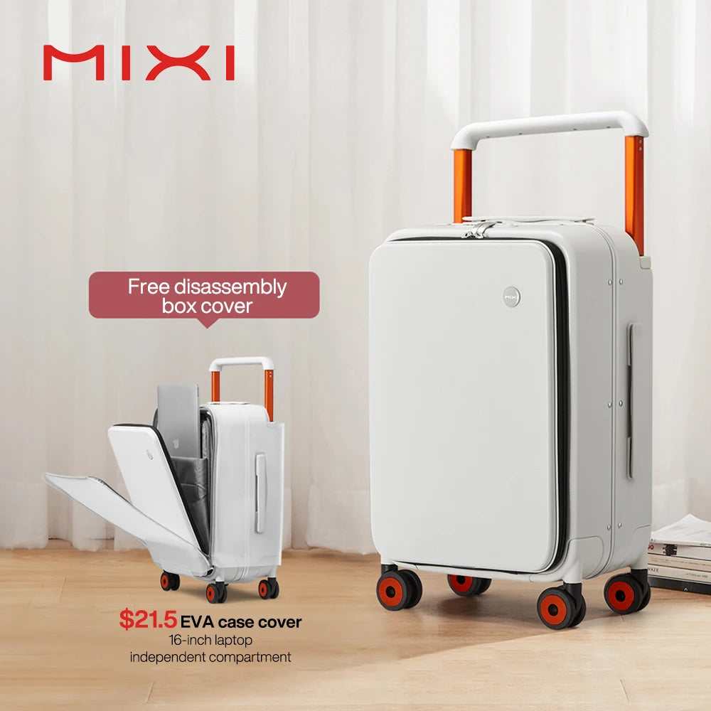 Mixi Wide-Handle Carry-On Luggage Hardside Cabin PC Aluminum