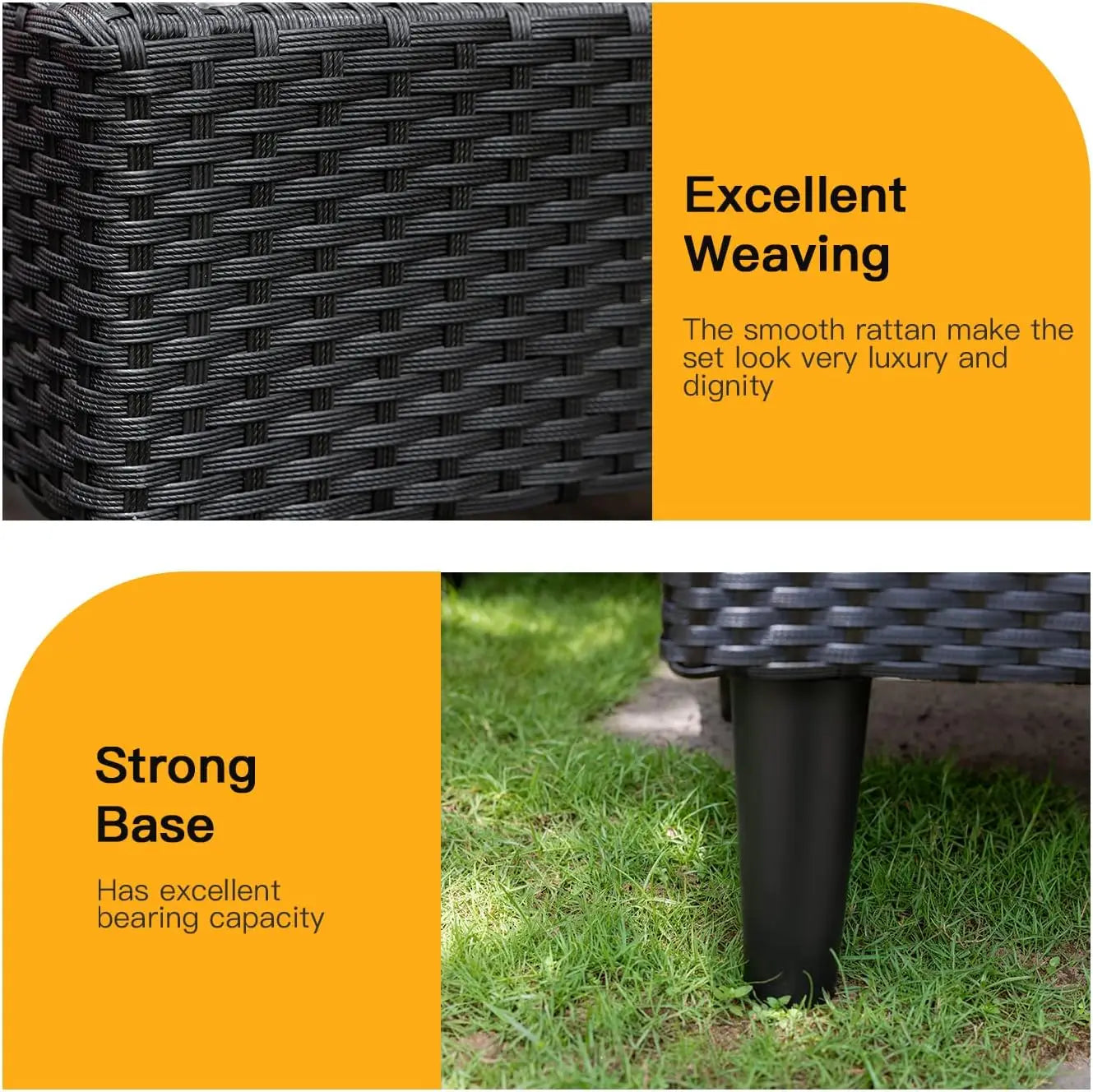 Patio Furniture Set 5 Pieces Outdoor Wicker Conversation Set