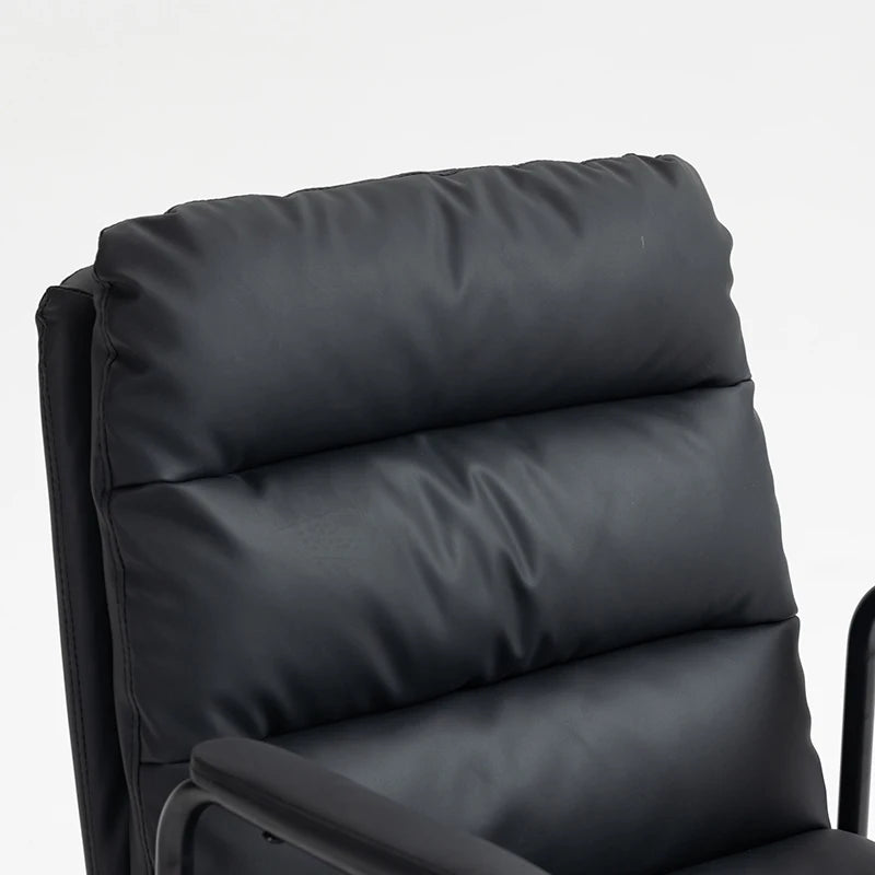Office Chair,Mid Back Home Office Desk Task Chair with Wheels and Arms Ergonomic PU Leather Computer Rolling Swivel Chair with P