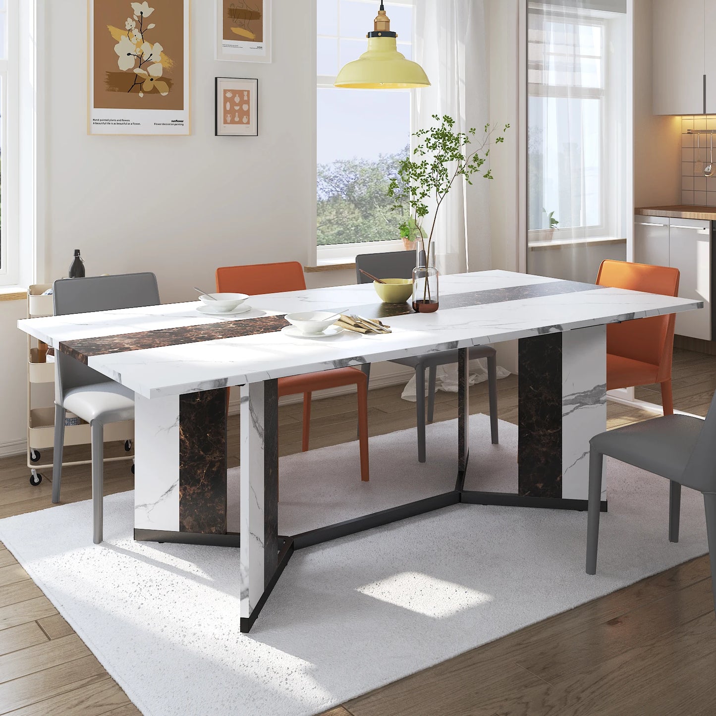 QiaoShiRen Rectangular Dining Table For Eight People