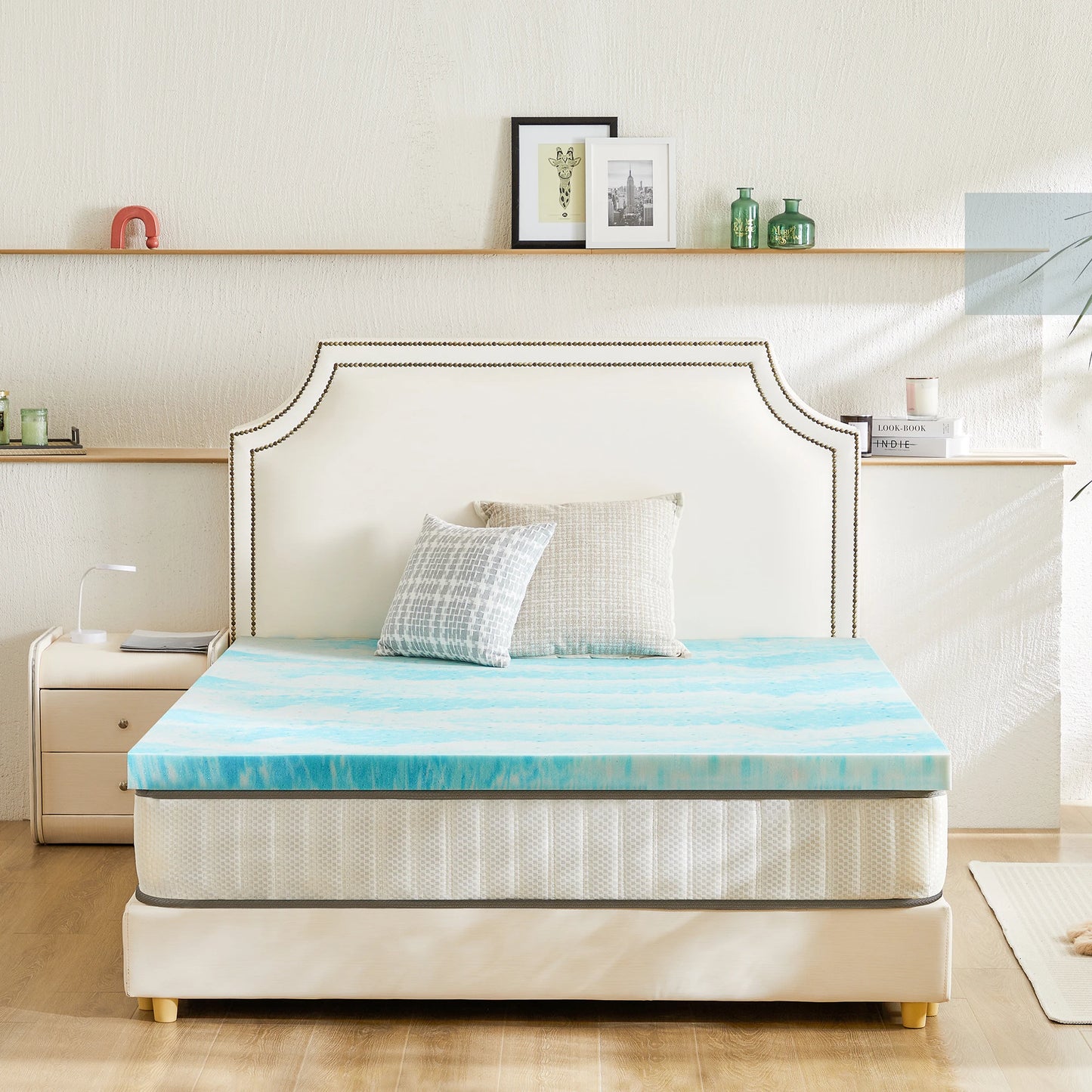 JHK Gel Memory Foam Mattress Topper For Cooling Comfort