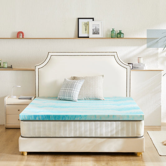 JHK Gel Memory Foam Mattress Topper For Cooling Comfort
