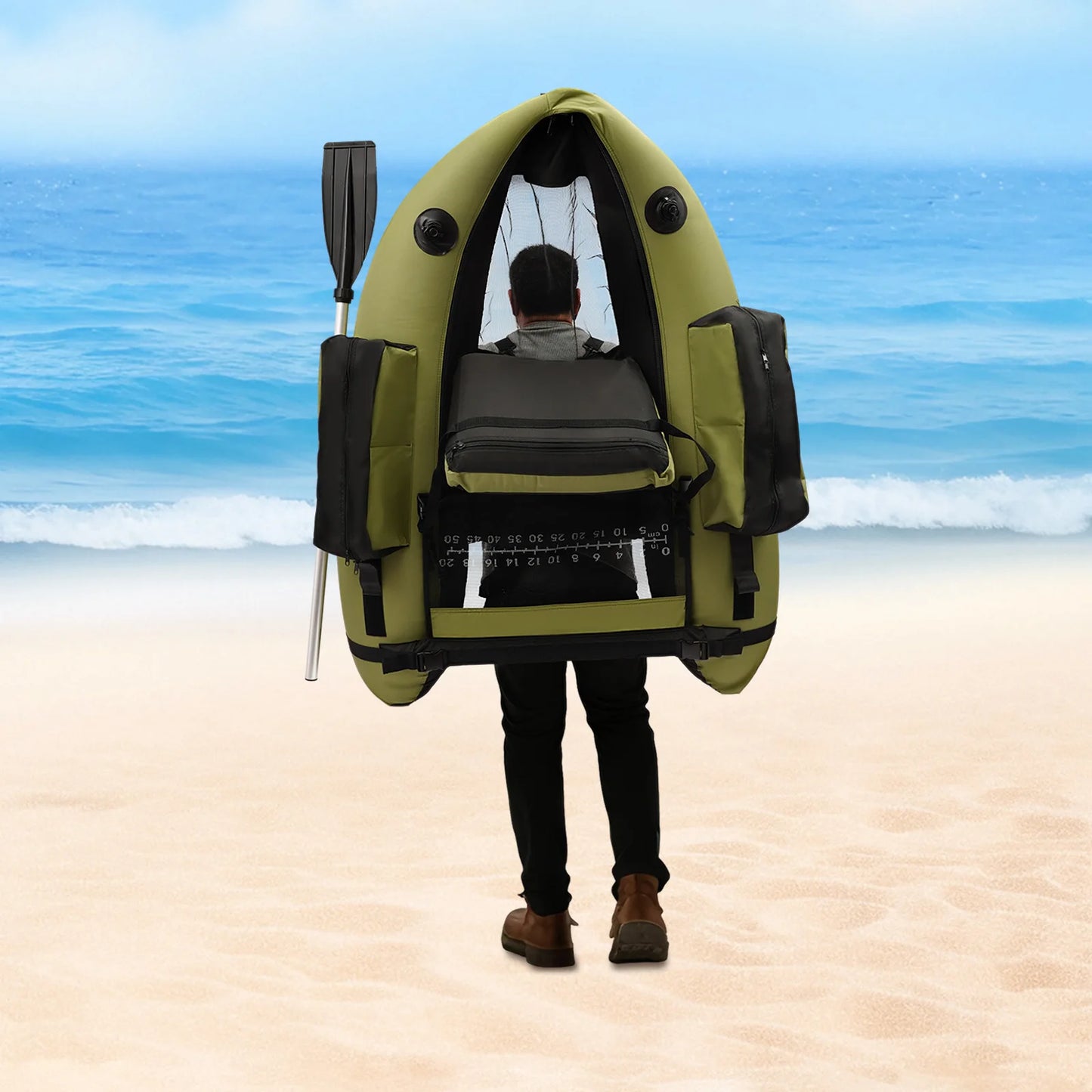 Inflatable One Person Fishing Boat With Pump And Oars
