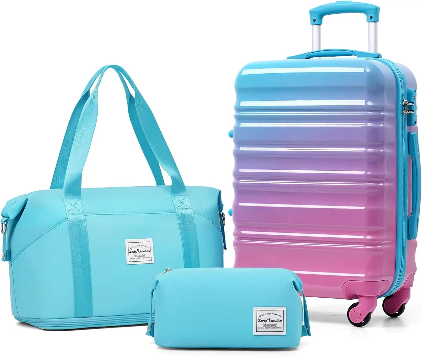 Carry On Luggage Set ABS PC Hardshell Zipper TSA Lock