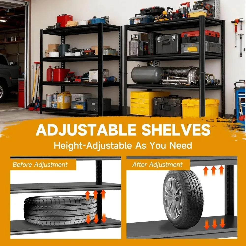 72''H × 40''W Garage Shelving, Metal Shelving Unit and Storage, 2500lb Standing Shelves,Heavy Duty Shelving with, Customized