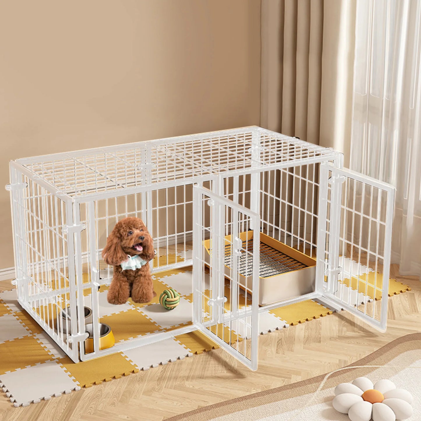 Heavy Duty Wire Kennel Cage With Door For Puppy Small Dog Rabbit Pig