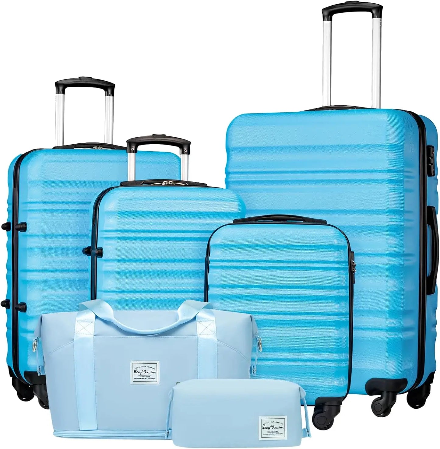 Carry On Luggage Set ABS PC Hardshell Zipper TSA Lock