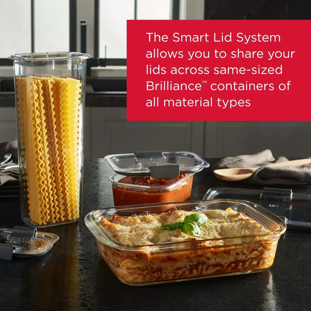 Airtight Leak-Proof Glass Food Storage Containers Set of 2 Vented Microwave Safe Stackable Modular Dishwasher Safe Oven Safe