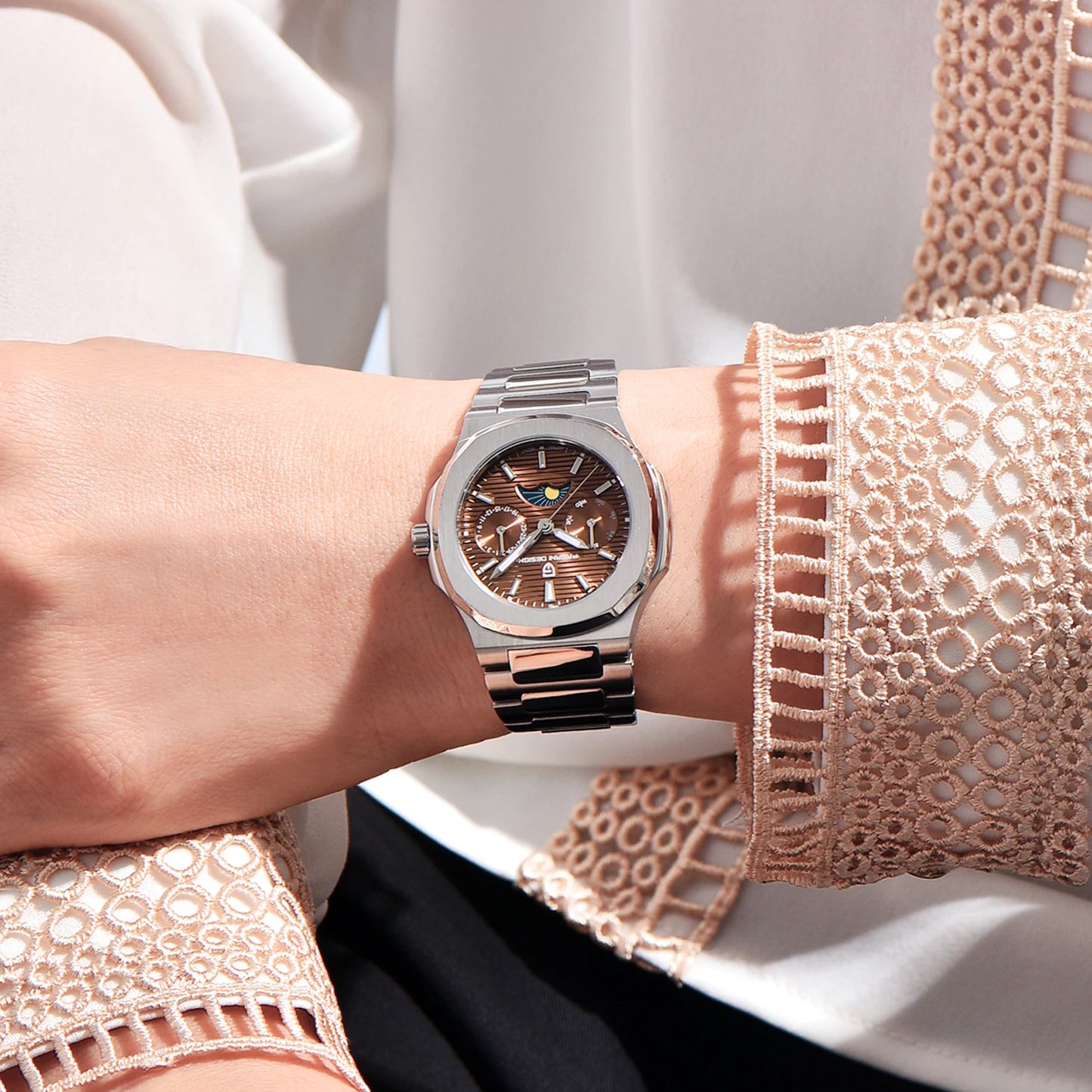 Pagani Design Womens Luxury Quartz Wristwatch Sapphire Waterproof