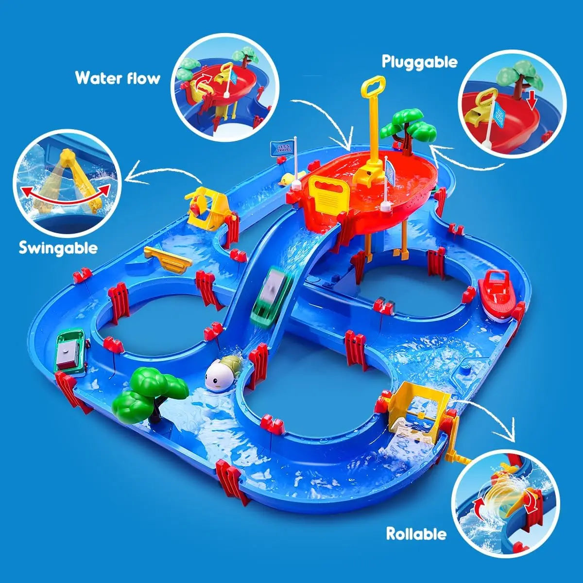 VATOS Summer Outdoor Water Table 2 Tier Toddler Playset Pump