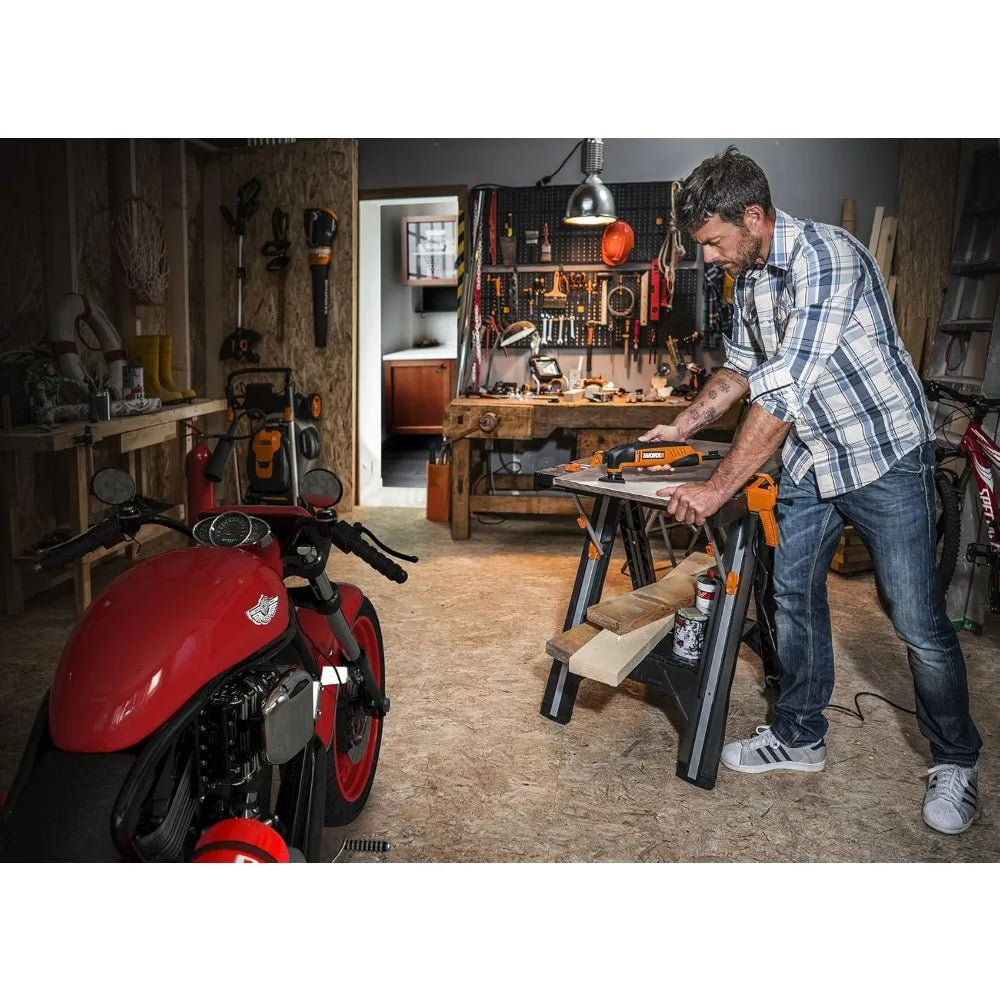 Worx Folding Work Table Sawhorse 2 In 1 Portable Workbench