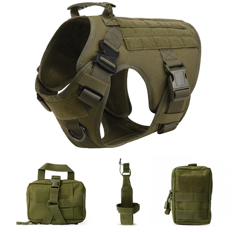 COOYOMOO Tactical Dog Harness And Leash Set For All Breeds