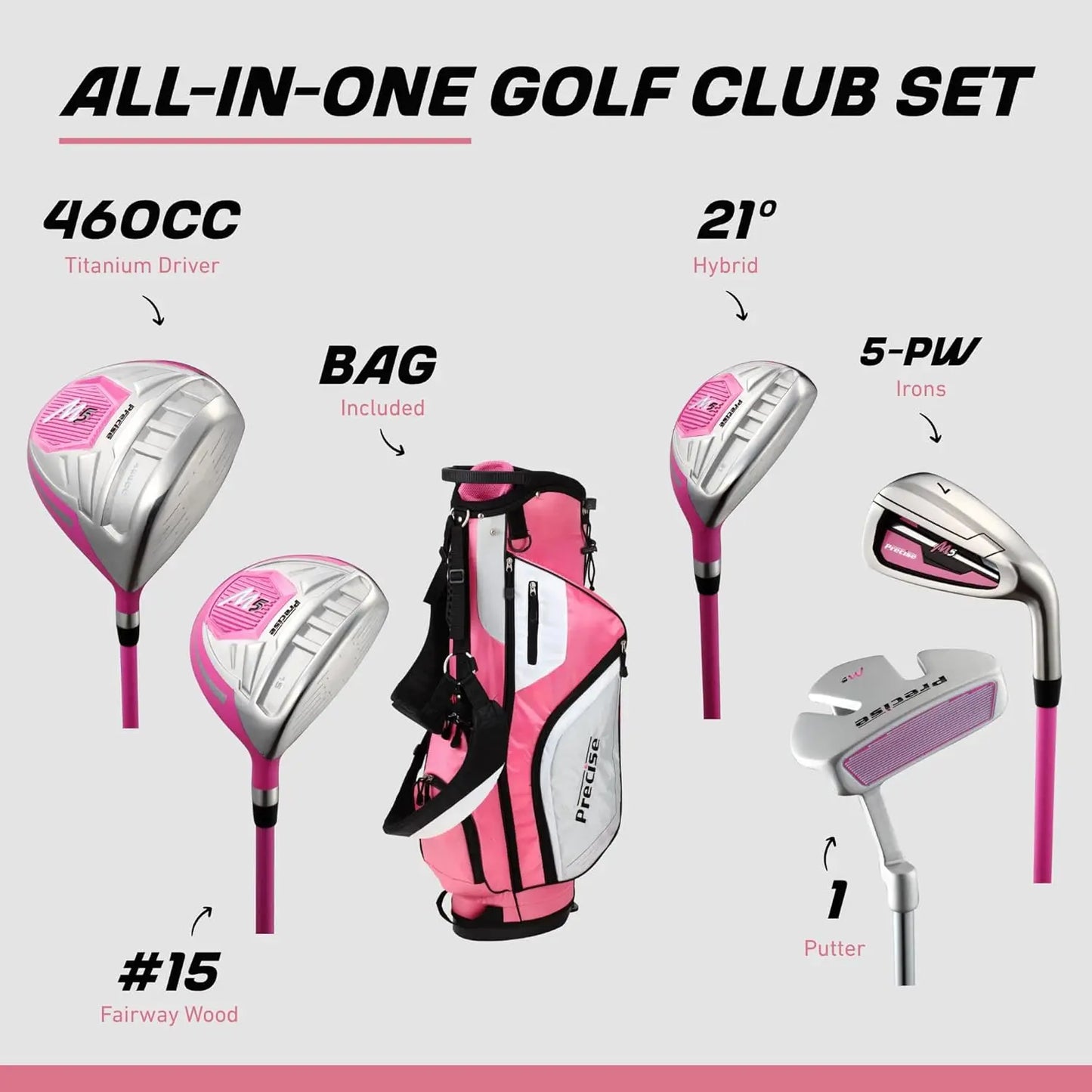 M5 Womens Golf Club Set With Titanium Driver Irons
