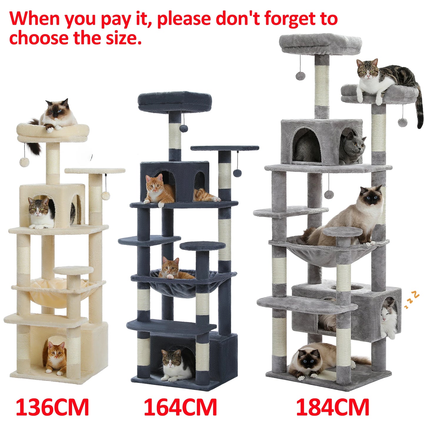 PAWZ Road Cat Tree And Tower With Sisal Posts Hammock