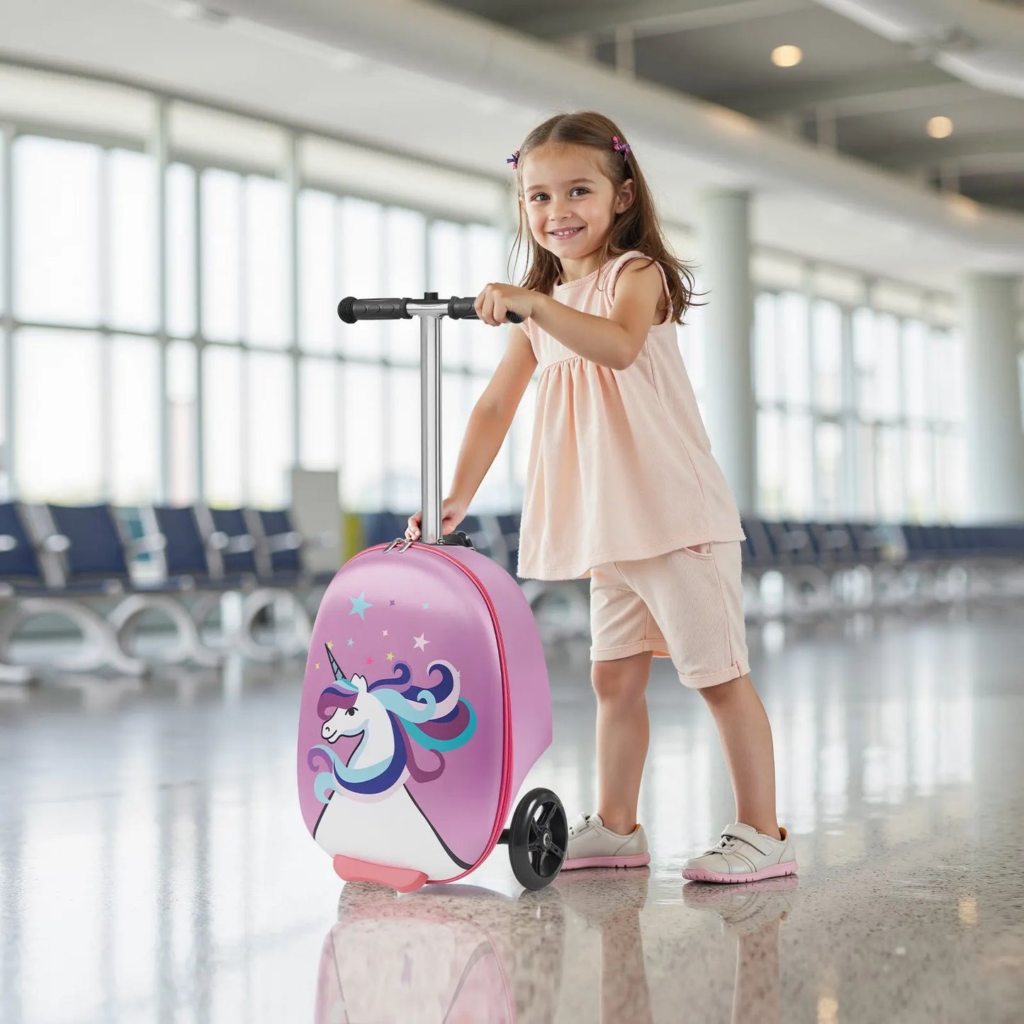 Ride On Luggage Kids Scooter Suitcase With FlashWheels