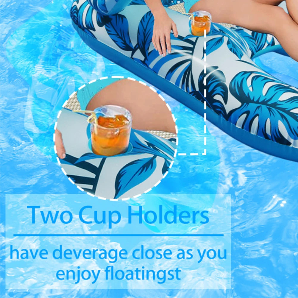 APWIKOGER Beach Folding Inflatable Floating Hammock With Sunshade