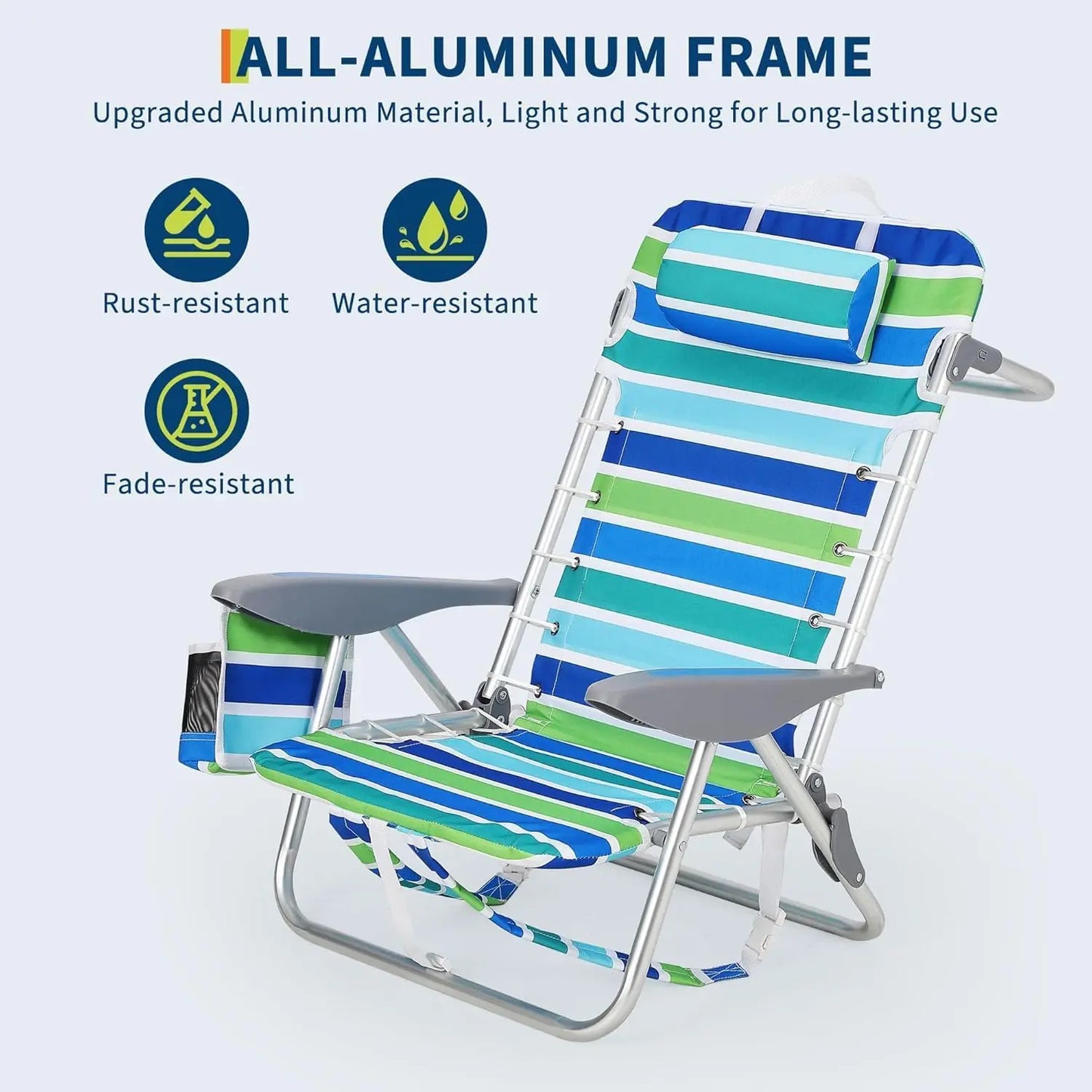 TWISTER.CK Portable Backpack Beach Chair Folding Reclining Seat