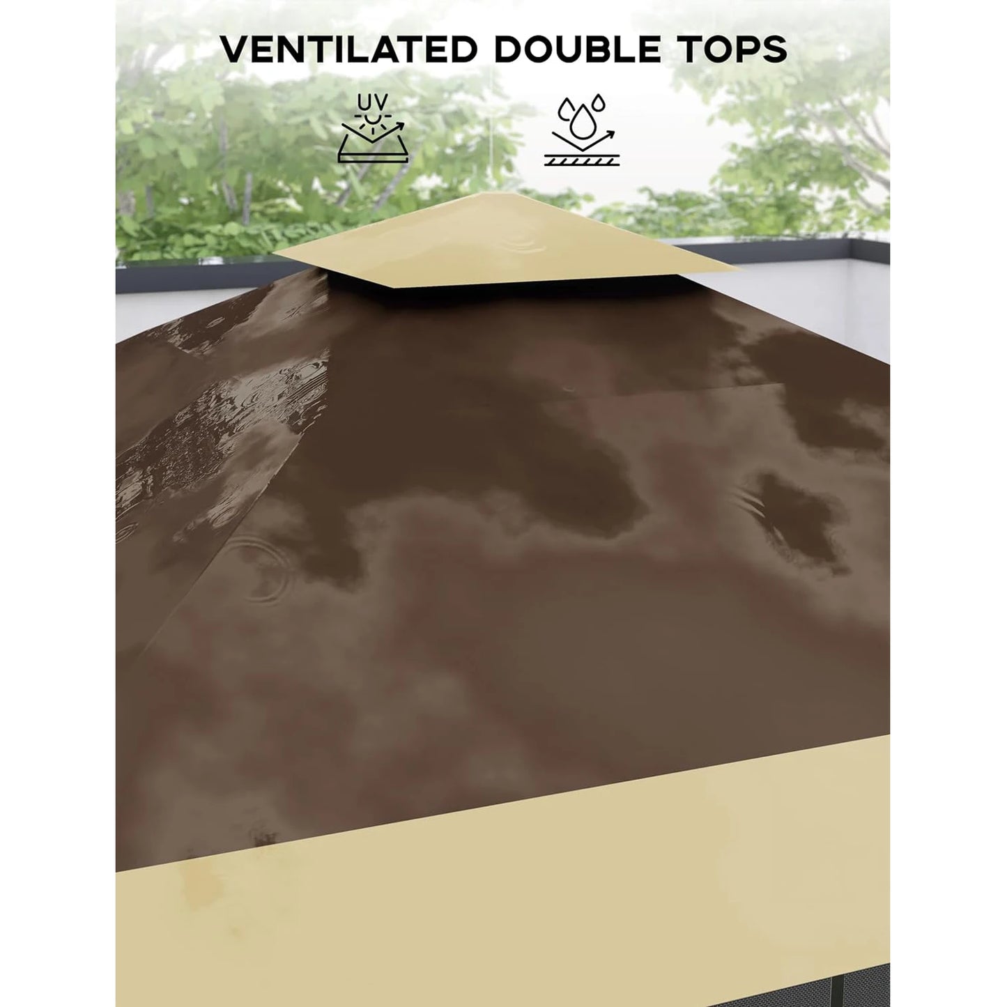 13' x 13' Outdoor Gazebo, Double Roof Patio Gazebo Quick Setup Instant Canopy Tent Instant Canopy Gazebo Shelter