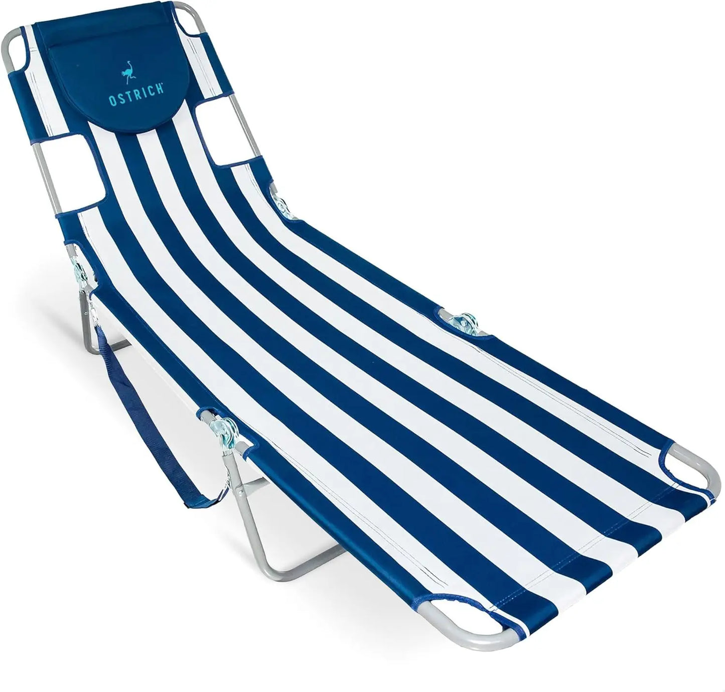 Beach Lounge Chair Folding Reclining Outdoor Portable Chaise Lounger