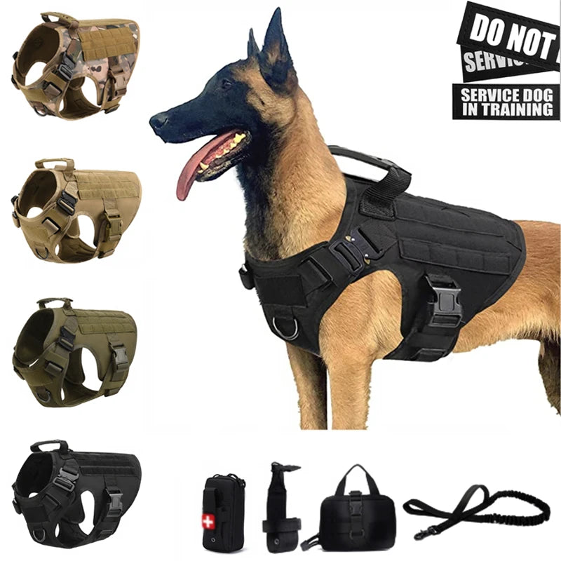 COOYOMOO Tactical Dog Harness And Leash Set For All Breeds