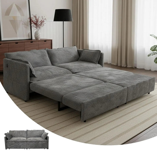 3 in 1 King Size Sofa Bed-73.6" Convertible Sofa Bed with USB/C-Type Charging Ports,Corduroy Sleeper Sofas with, Customized