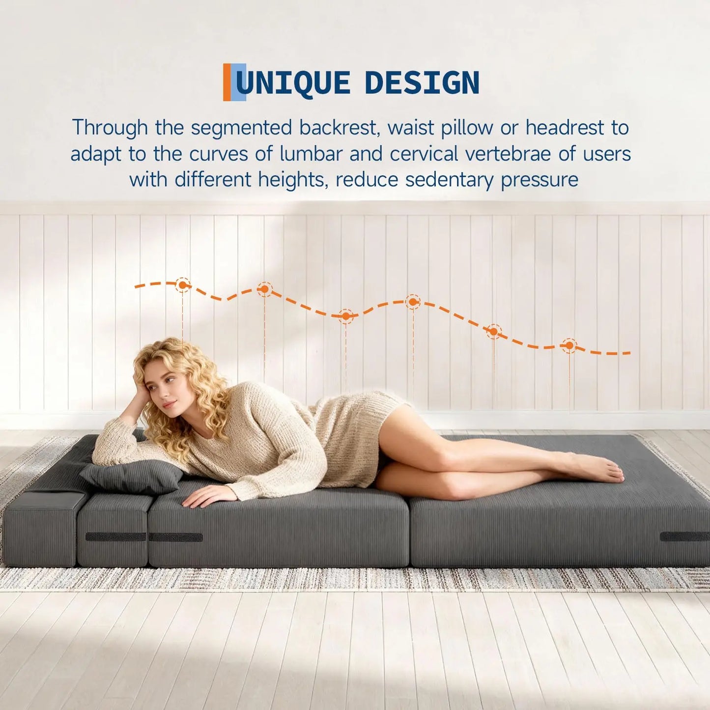 HobbyLane Four In One Folding Sofa Bed Convertible Sleeper