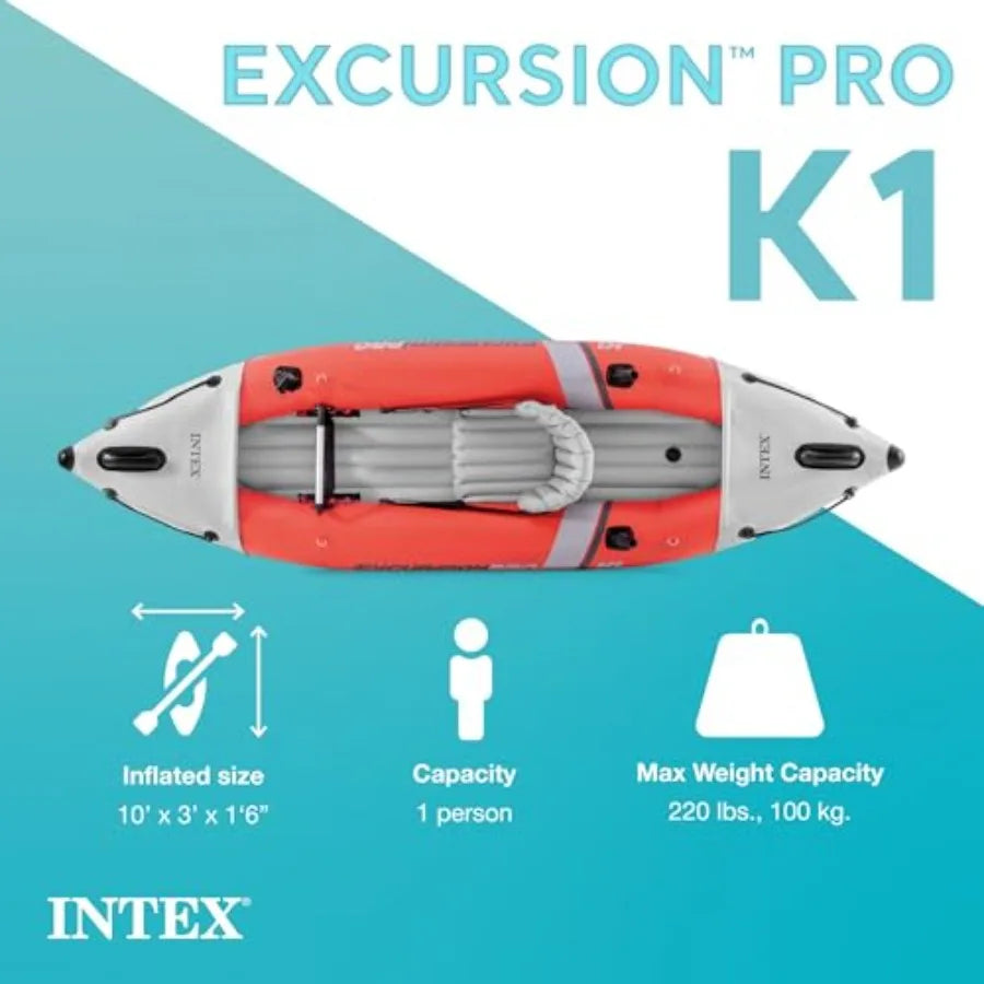 Excursion Pro K1 Inflatable Kayak Set With Deluxe Paddles