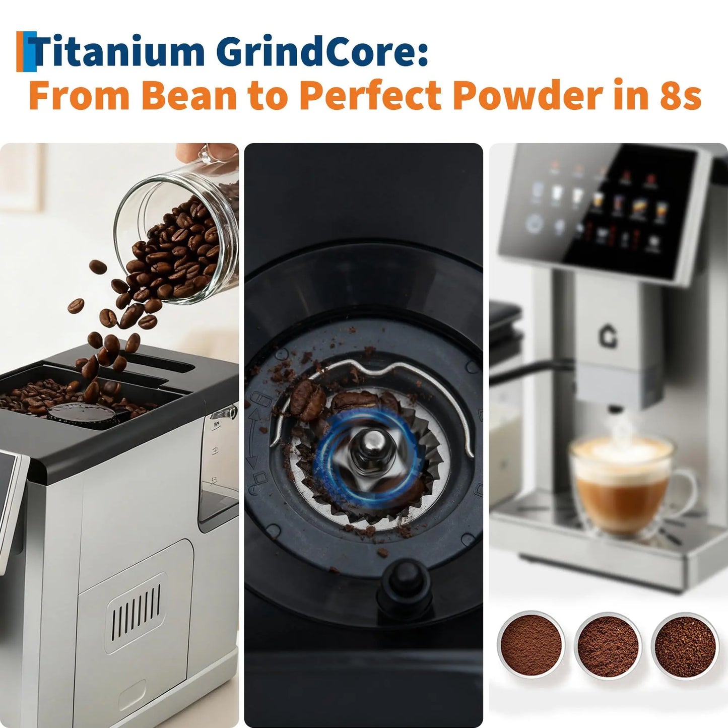 3rd-Gen Automatic Espresso Machine With Milk Frother Removable Brewer/Grinder 3-Level Flavor/Volume Detachable Milk Tank